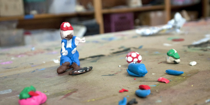Super Mario Bros in clay
