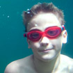 Under water shot of boy swimming
